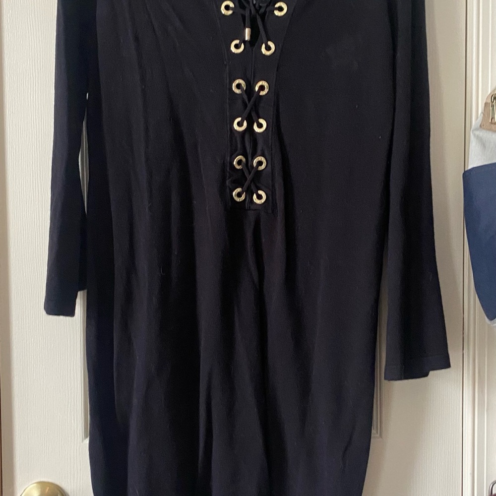 Calvin Klein Black Lace-Up Dress